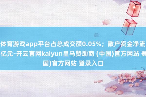 体育游戏app平台占总成交额0.05%;散户资金净流入1.36亿元-开云官网kaiyun皇马赞助商 (中国)官方网站 登录入口