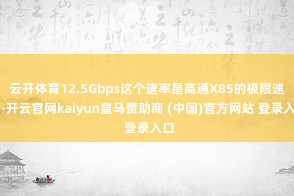 云开体育12.5Gbps这个速率是高通X85的极限速率-开云官网kaiyun皇马赞助商 (中国)官方网站 登录入口