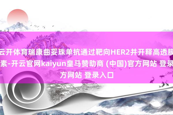 云开体育瑞康曲妥珠单抗通过靶向HER2并开释高透膜性毒素-开云官网kaiyun皇马赞助商 (中国)官方网站 登录入口