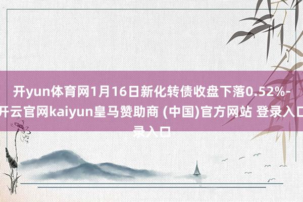 开yun体育网1月16日新化转债收盘下落0.52%-开云官网kaiyun皇马赞助商 (中国)官方网站 登录入口