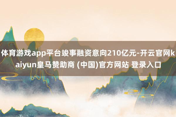 体育游戏app平台竣事融资意向210亿元-开云官网kaiyun皇马赞助商 (中国)官方网站 登录入口