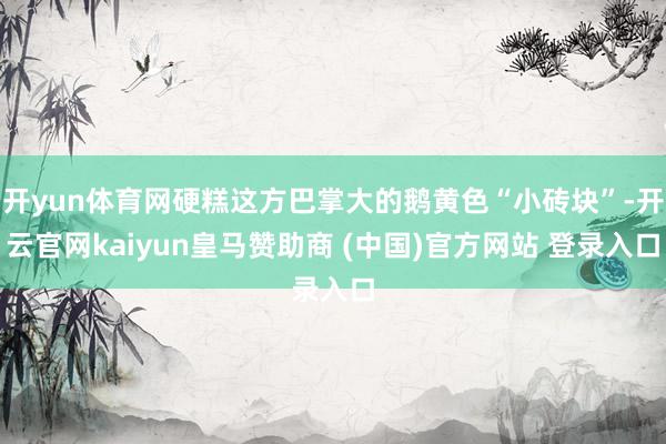 开yun体育网硬糕这方巴掌大的鹅黄色“小砖块”-开云官网kaiyun皇马赞助商 (中国)官方网站 登录入口