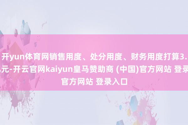 开yun体育网销售用度、处分用度、财务用度打算3.12亿元-开云官网kaiyun皇马赞助商 (中国)官方网站 登录入口