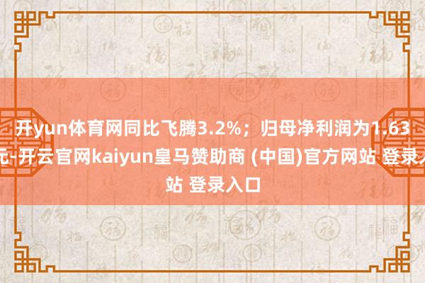 开yun体育网同比飞腾3.2%;归母净利润为1.63亿元-开云官网kaiyun皇马赞助商 (中国)官方网站 登录入口