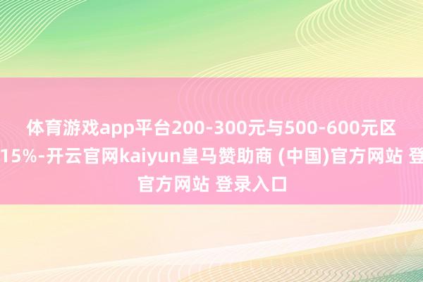 体育游戏app平台200-300元与500-600元区间均占15%-开云官网kaiyun皇马赞助商 (中国)官方网站 登录入口